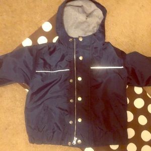 Medium 5/6 navy blue rain ☔️ coat w/ comfy lining